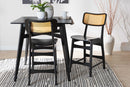 Iglehart Dark Brown and Rattan 2Pc Counter Stool Set Baxton