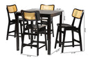 Iglehart Dark Brown and Rattan Pub Set Baxton