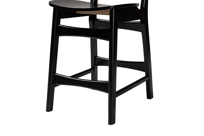 Iglehart Dark Brown and Rattan Pub Set Baxton