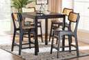 Iglehart Dark Brown and Rattan Pub Set Baxton