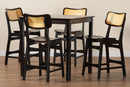Iglehart Dark Brown and Rattan Pub Set Baxton