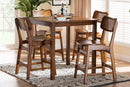 Iglehart Walnut Brown and Rattan Pub Set Baxton