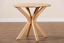 Battersby Modern Natural Brown 34-Inch-Wide Round Wood Dining Table Baxton
