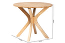 Battersby Modern Natural Brown 34-Inch-Wide Round Wood Dining Table Baxton