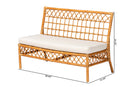 Ayla Honey Rattan Dining Bench Baxton