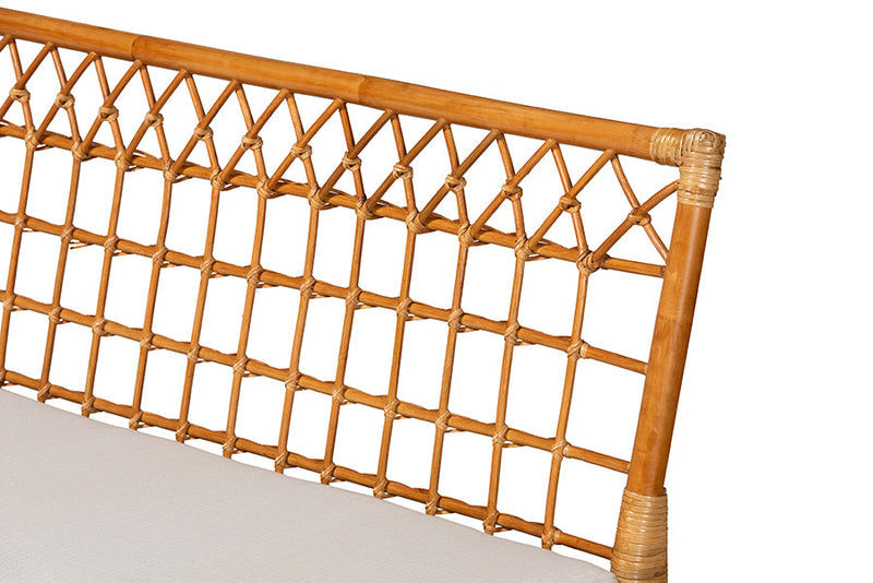 Caine Honey Rattan 4Pc Dining Nook Set Baxton
