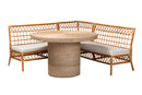 Milligan Honey Rattan 4Pc Dining Nook Set Baxton