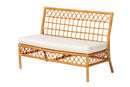 Ayla Honey Rattan Dining Bench Baxton