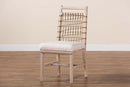 Karima White Washed Mahogany Wood Dining Chair Baxton