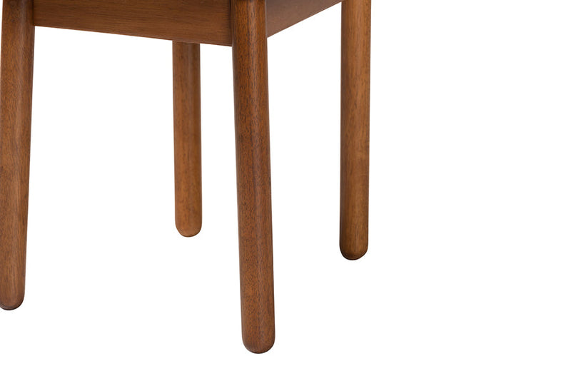 Daymond Modern Japandi Cream Boucle Fabric and Walnut Brown 2Pc Chair Set Baxton