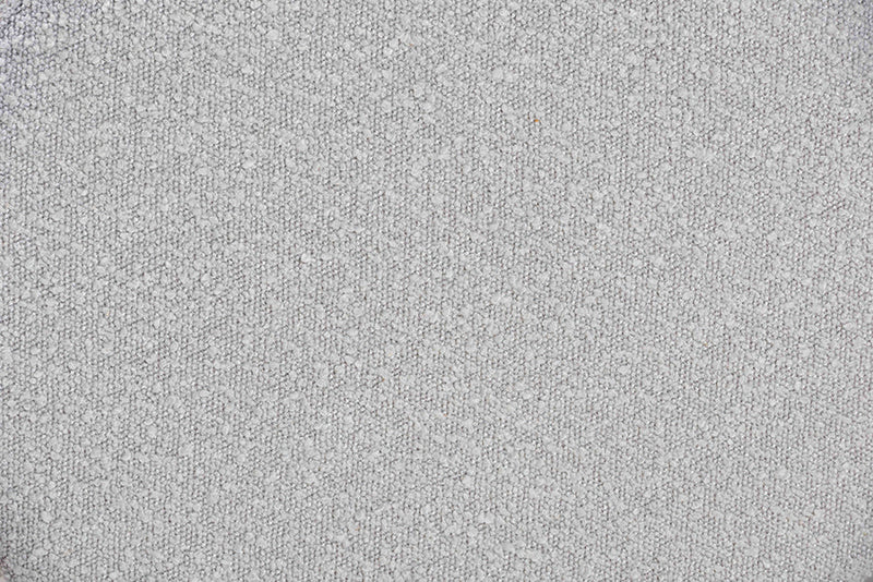 Lana Modern Japandi Light Gray Boucle Fabric and Walnut Brown Ottoman Footstool Baxton