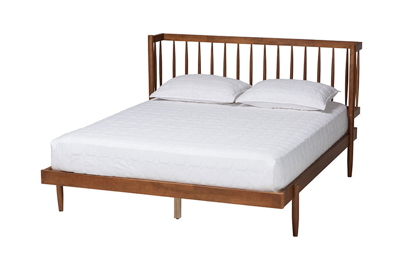 Dermot Walnut Brown Queen Size Platform Bed Baxton
