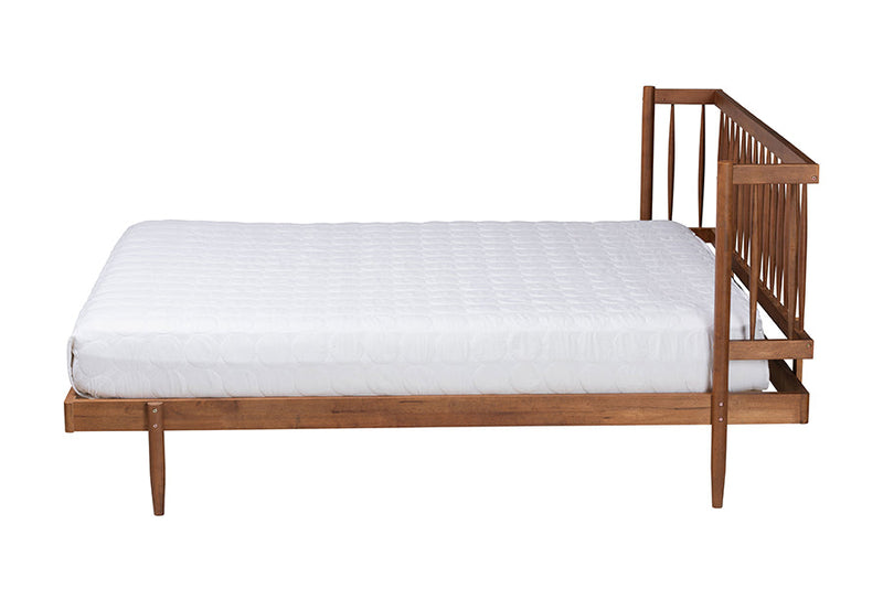 Dermot Walnut Brown Queen Size Platform Bed Baxton