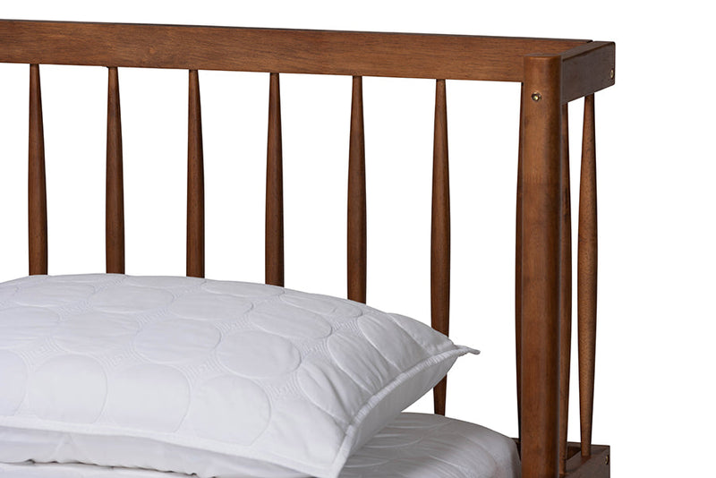 Dermot Walnut Brown Queen Size Platform Bed Baxton