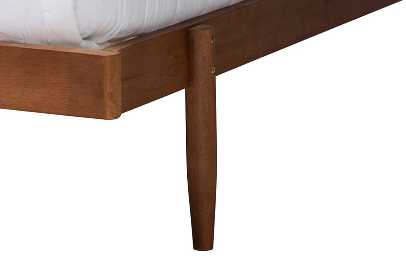 Dermot Walnut Brown Queen Size Platform Bed Baxton