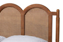 Genet Walnut Brown Queen Size Platform Bed w/Woven Rattan Baxton
