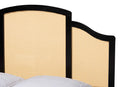 Marcena Black Queen Size Platform Bed w/Woven Rattan Baxton
