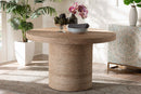Dori Natural Brown Seagrass and Wood Dining Table Baxton