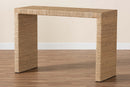 Lenore Natural Brown Seagrass and Wood Console Table Baxton
