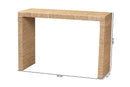 Lenore Natural Brown Seagrass and Wood Console Table Baxton