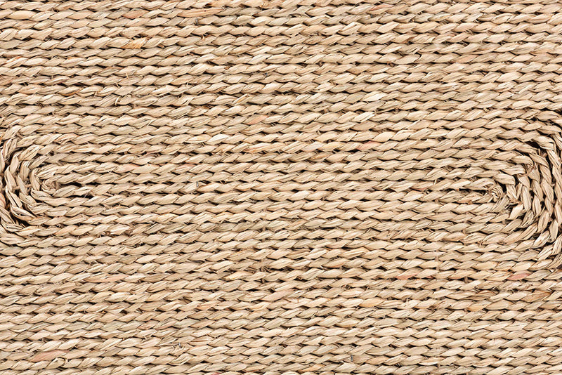 Acelin Natural Brown Seagrass and Wood End Table Baxton