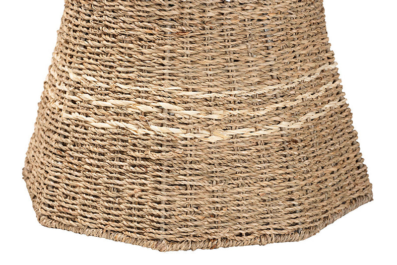 Halian Natural Brown Seagrass End Table Baxton