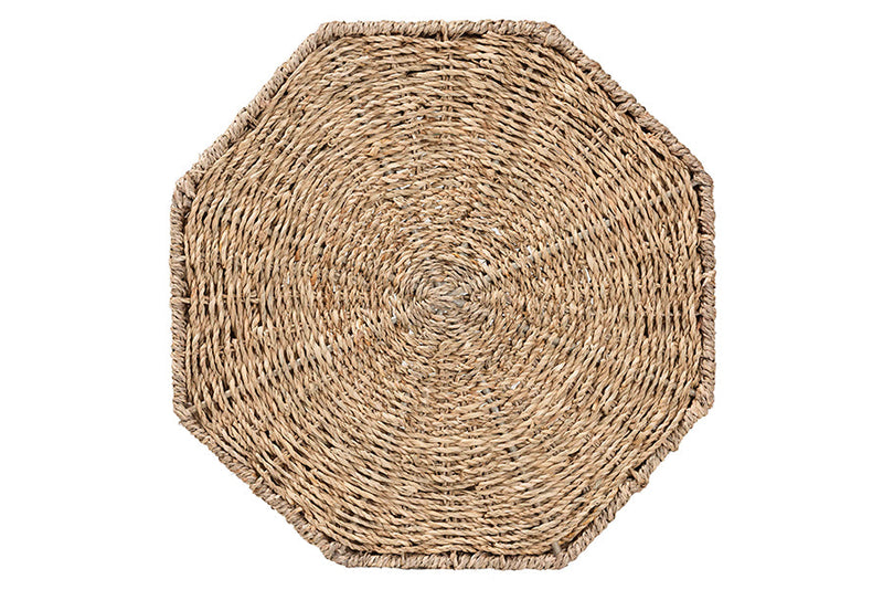 Halian Natural Brown Seagrass End Table Baxton