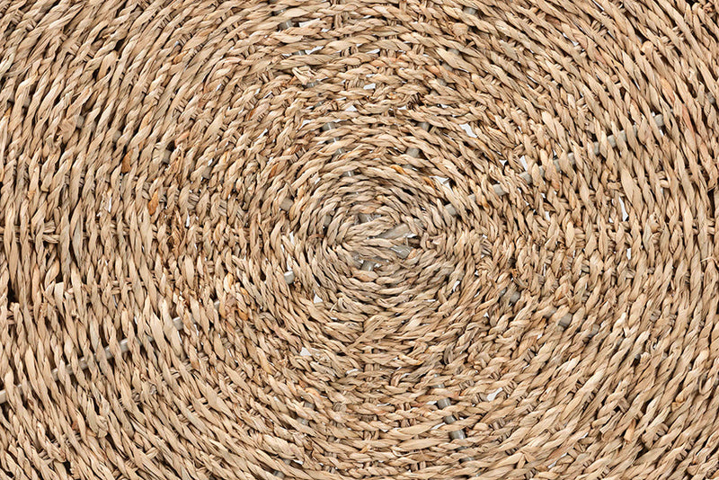 Halian Natural Brown Seagrass End Table Baxton