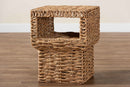 Pauline Natural Brown Seagrass and Wood End Table Baxton