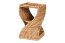 Jennifer Natural Brown Seagrass and Wood End Table Baxton