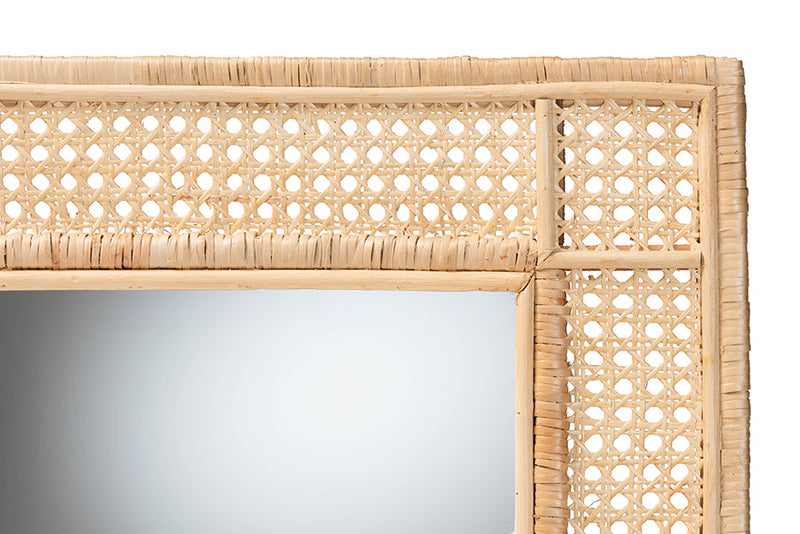 Giuseppe Natural Brown Rattan Accent Wall Mirror Baxton