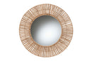 Hudson Metal and Natural Brown Seagrass Accent Wall Mirror Baxton