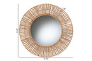 Hudson Metal and Natural Brown Seagrass Accent Wall Mirror Baxton