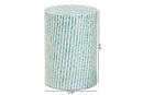 Hirst White and Blue Mother of Pearl End Table Baxton