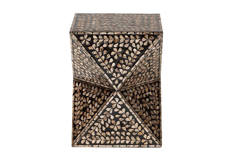 Valery Black and Bronze Mother of Pearl End Table Baxton