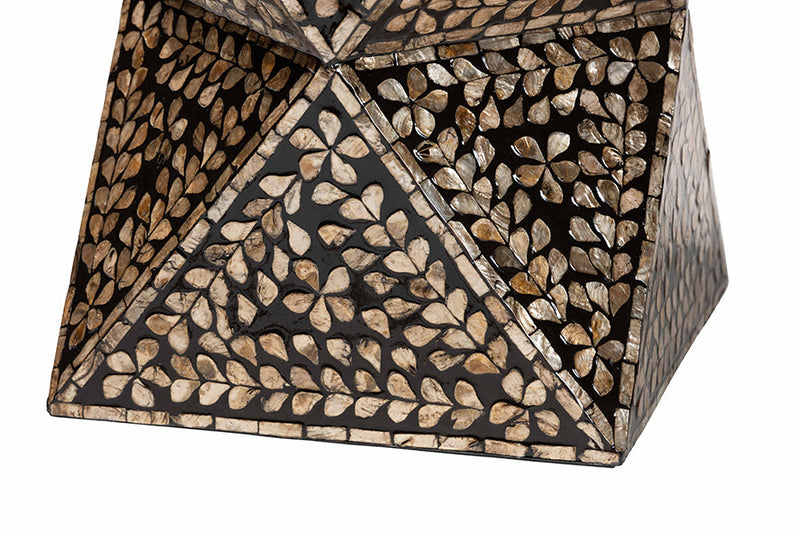 Valery Black and Bronze Mother of Pearl End Table Baxton