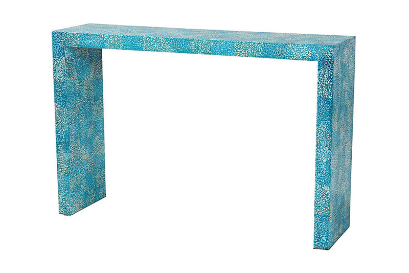 Neola Blue Mother of Pearl Console Table Baxton