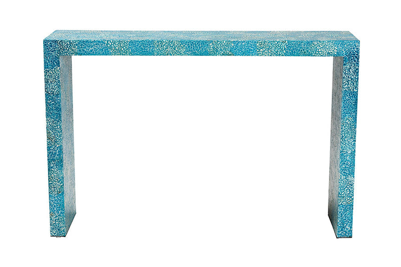 Neola Blue Mother of Pearl Console Table Baxton