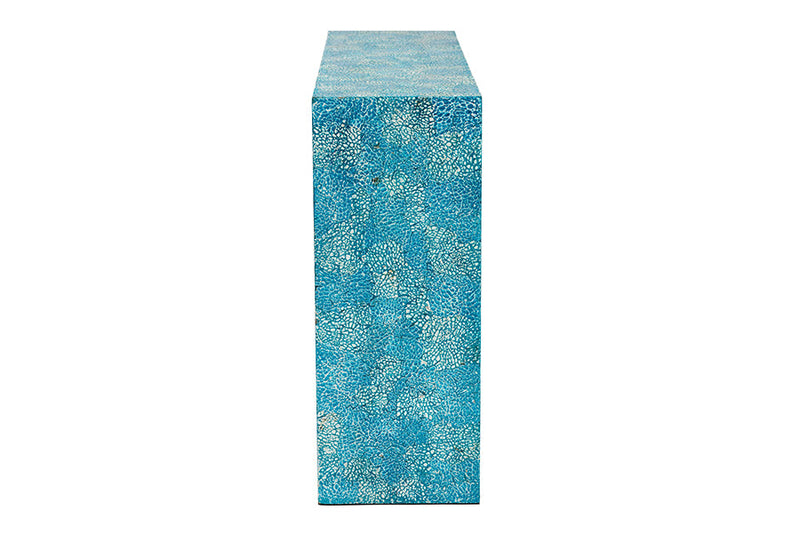 Neola Blue Mother of Pearl Console Table Baxton
