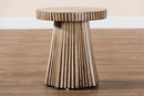 Vivan Two-Tone Natural and Dark Brown Bamboo End Table Baxton