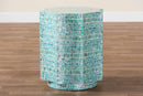 Pietro Blue Mother of Pearl End Table Baxton