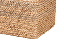 Asli Natural Brown Seagrass Accent Footstool Baxton