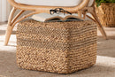 Asli Natural Brown Seagrass Accent Footstool Baxton