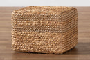 Asli Natural Brown Seagrass Accent Footstool Baxton