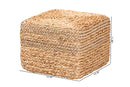 Asli Natural Brown Seagrass Accent Footstool Baxton