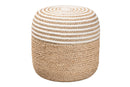 Revelin Natural Brown Seagrass and Woven Rope Ottoman Footstool Baxton