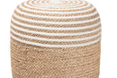 Revelin Natural Brown Seagrass and Woven Rope Ottoman Footstool Baxton