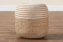 Revelin Natural Brown Seagrass and Woven Rope Ottoman Footstool Baxton