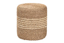 Daisy Natural Brown Seagrass Ottoman Footstool Baxton