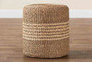 Daisy Natural Brown Seagrass Ottoman Footstool Baxton